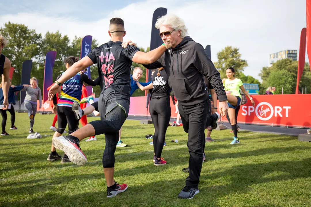 And they’re off! Sir Richard Branson welcomes crowds to inaugural Virgin Sport Festival of Fitness